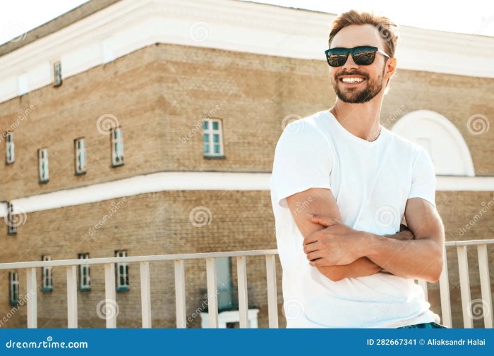 Handsome posing streets man